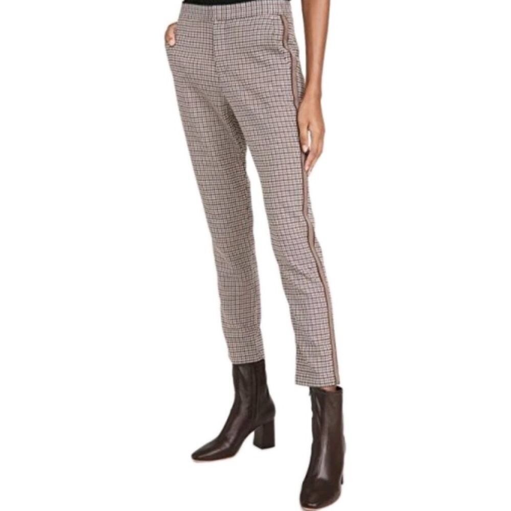 NWT BB Dakota x Steve Madden Pants Houndstooth Brown Skinny Slim Fit Tuxedo